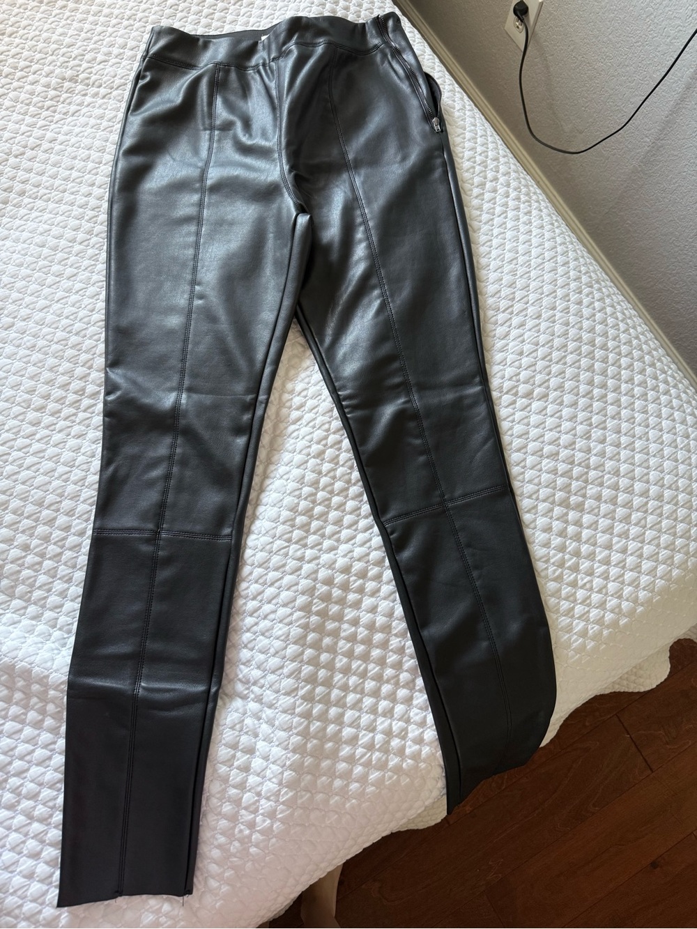 Topshop Black Faux Leather Skinny Pants